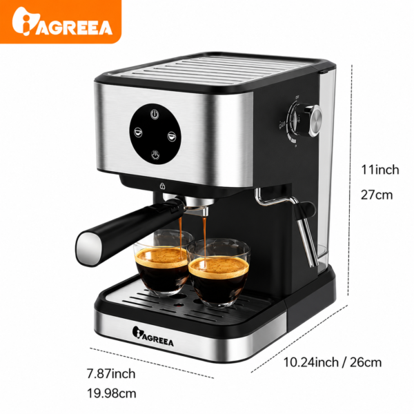 Machine à Expresso Italienne IAGREEA 20 Bars avec Mousseur à Lait